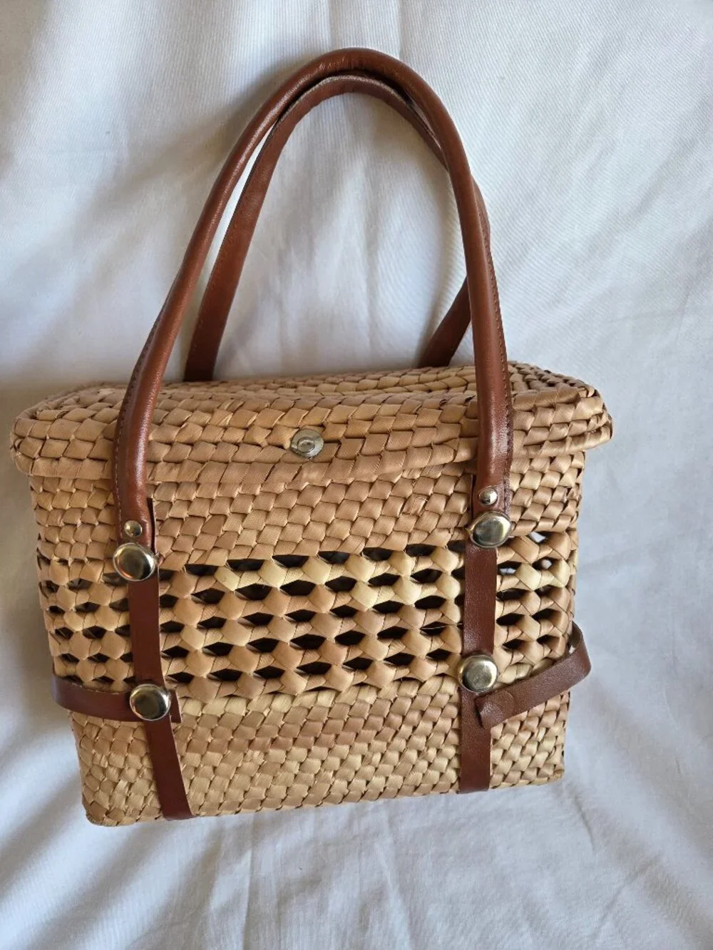 HANDMADE Mexican boho STRAW market handbag
